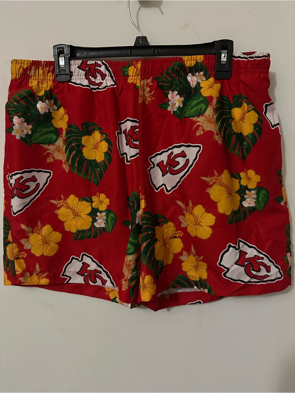 Kansas City Chiefs Hawaiian Swim Trunks Shorts XL NFL Team Apparel Tropical